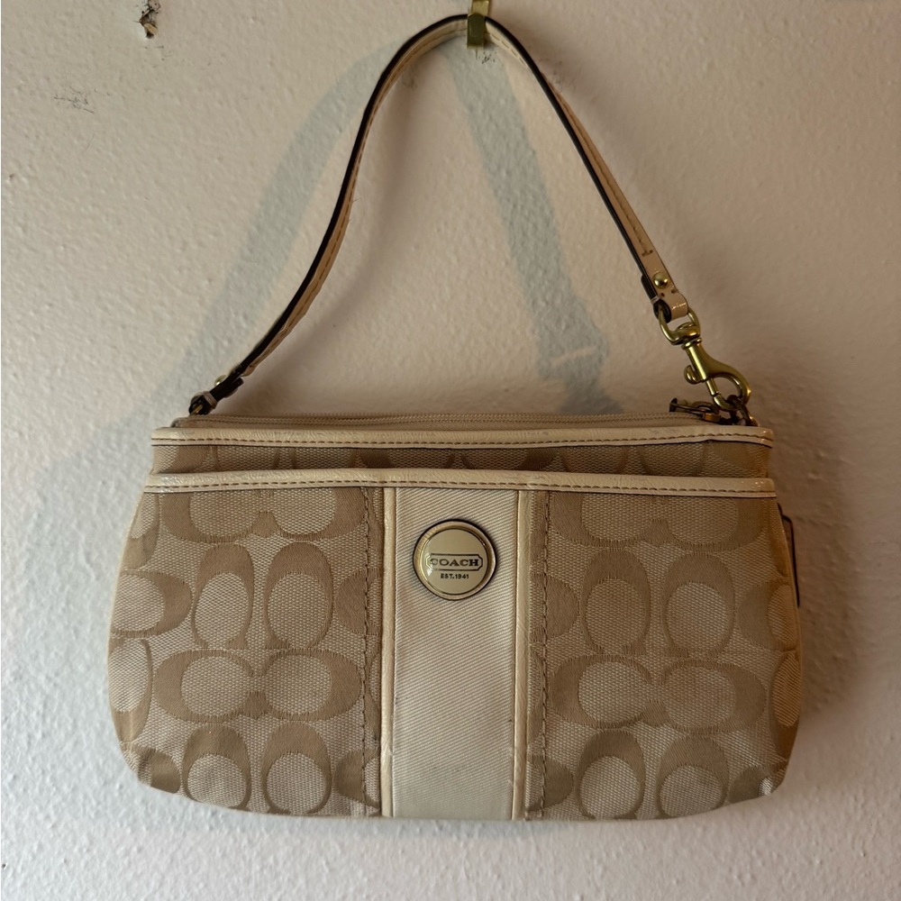 Coach Tan Signature Wristlet